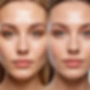 Skin Transformation with Retinol Visual representation of skin before and after retinol application