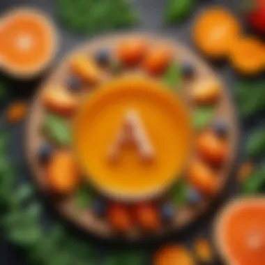Natural Sources of Vitamin A A vibrant display of natural ingredients rich in Vitamin A