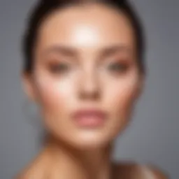 Radiant glow from highlighter on skin