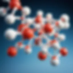 Close-up view of a silicone molecule structure