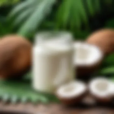 Coconut Oil: Nature's Moisturizer Coconut oil jar surrounded by coconuts and tropical leaves