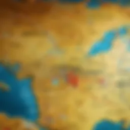 Map highlighting gold locations