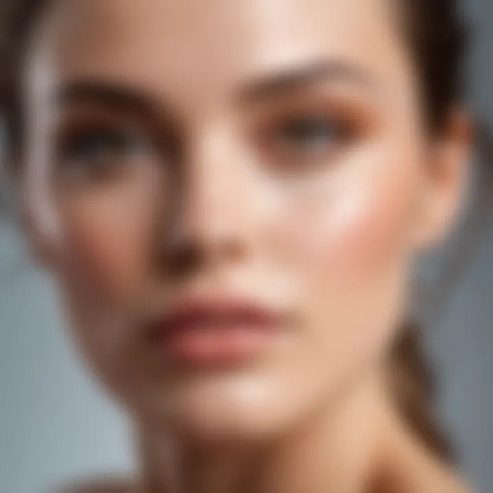 Close-up of skin after enzyme powder application