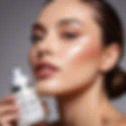 An array of skincare products suitable for combination skin displayed elegantly.