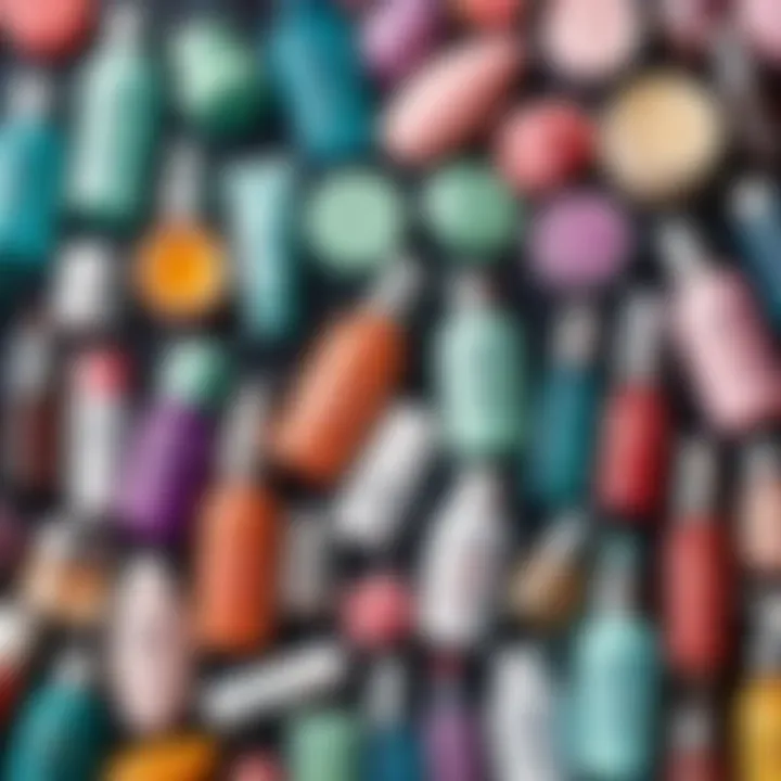 Assorted skincare products including antiseptics