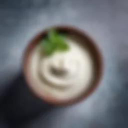 Fresh sour cream in an open container