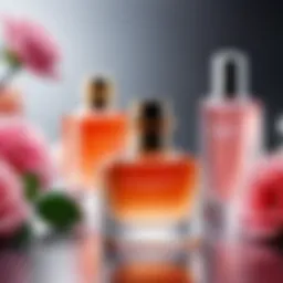 A captivating display of fragrant bottles showcasing sweet fresh perfumes