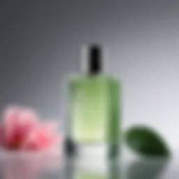 Elegant bottle of a fresh fragrance with a minimalist design