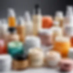 A diverse array of skincare creams showcasing different textures and formulations.