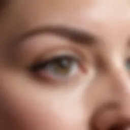 Close-up of skin showing scabbing after permanent makeup application