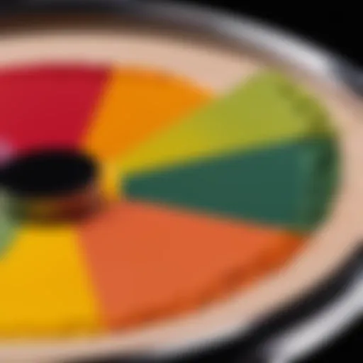 Color wheel illustrating color theory principles