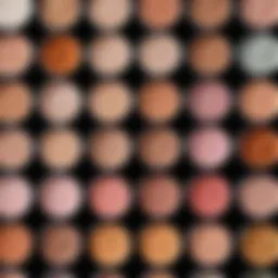 Elegant display of various types of face powders arranged aesthetically