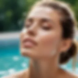 Refreshing mist of thermal water on skin