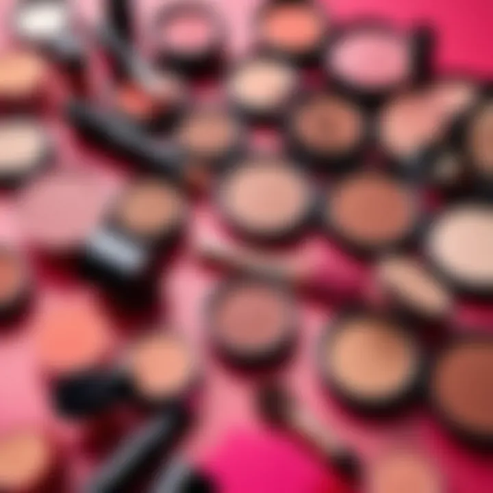 An elegant display of makeup items showcasing modern trends.