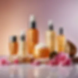 Luxurious skincare products displayed elegantly