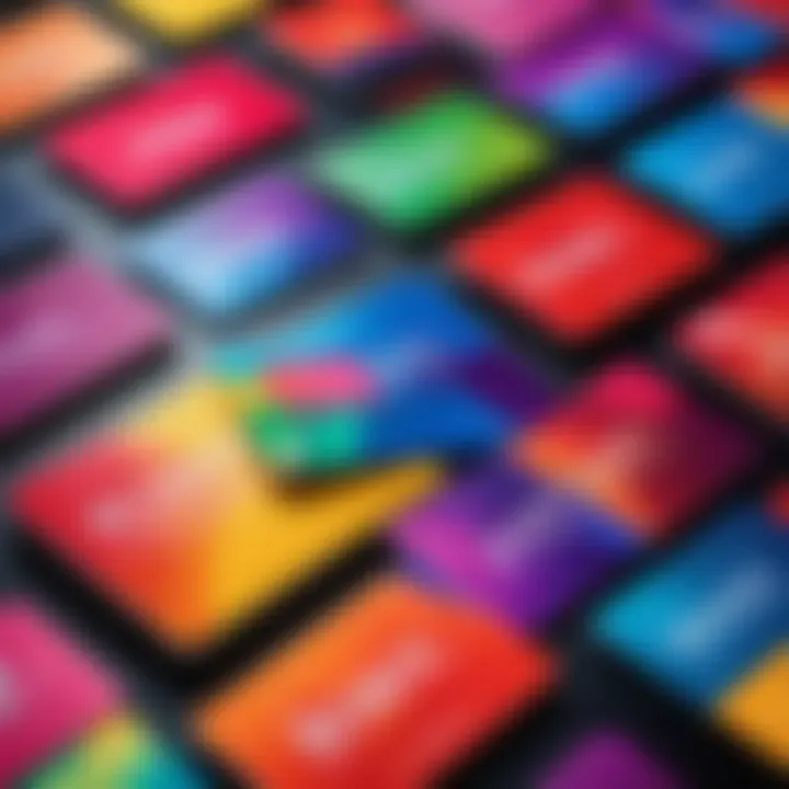 Colorful bonus cards displayed creatively