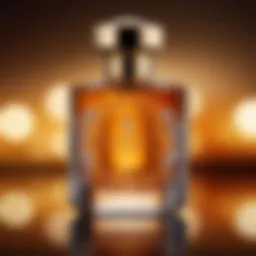 Close-up of luxurious extract de parfum bottle with intricate design