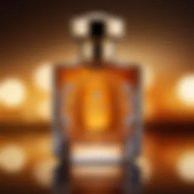 Close-up of luxurious extract de parfum bottle with intricate design