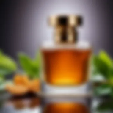 The Essence of Natural Ingredients An aromatic blend of natural ingredients used in extrait de parfum composition.