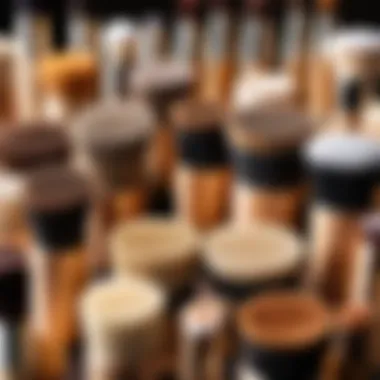 Different types of brushes lined up, highlighting their unique bristle materials.
