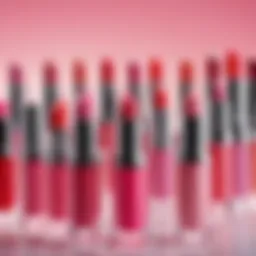 An array of colorful lip plumper tubes on a vanity.