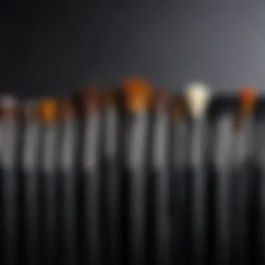 An organized beauty toolkit with neatly placed brushes and cleaners.