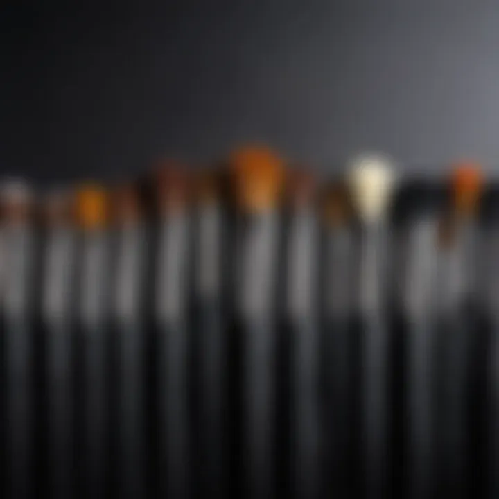 An organized beauty toolkit with neatly placed brushes and cleaners.