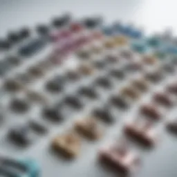 Various types of eyelash curlers displayed elegantly