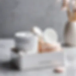 Cotton pads displayed in a stylish holder