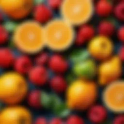 Vibrant fruits rich in vitamin C