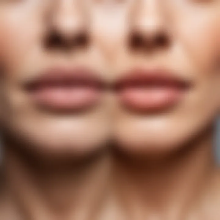 Diagram illustrating types of wrinkles from lip corners